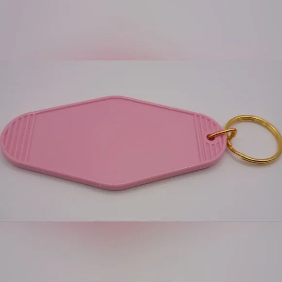 Retro Style Pink Motel Keychain Rainbow Girl Cute Resin Charm Keyring - Picture 3 of 3